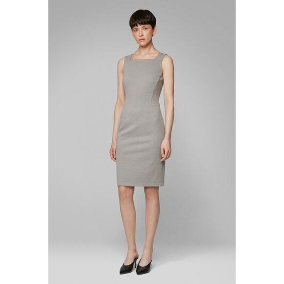 HUGO by Hugo Boss Womens sz 6 Houdstooth Zipper Sheath Dress Business Classic - Picture 1 of 15